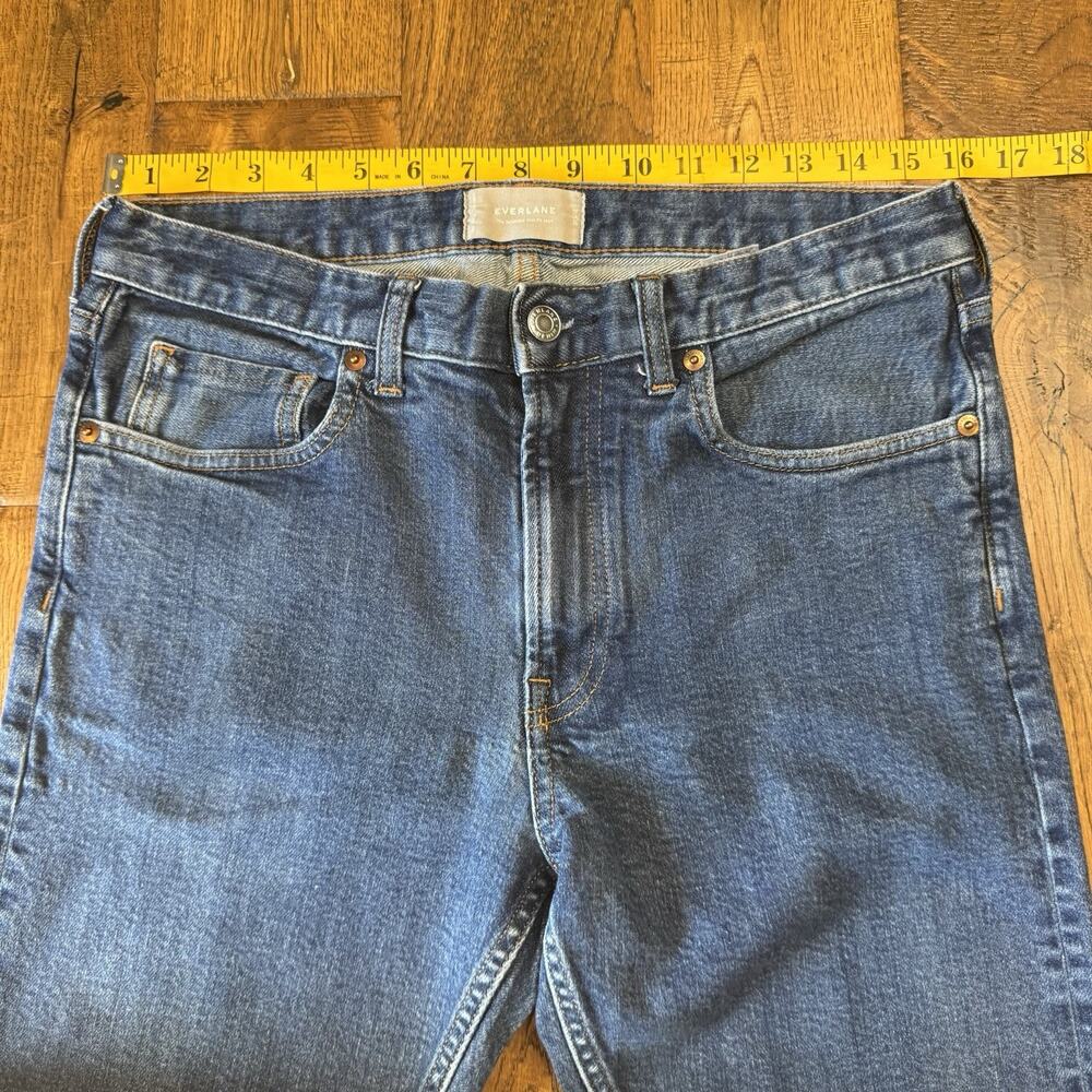 Everlane The Selvedge Slim Fit Denim Jeans Mens Size 32x32 Dark Wash Denim - Picture 3 of 7